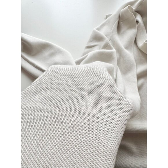 EILEEN FISHER Bone Ivory Silk Cotton Interlock Knit Long Cardigan, Size S - Picture 13 of 16